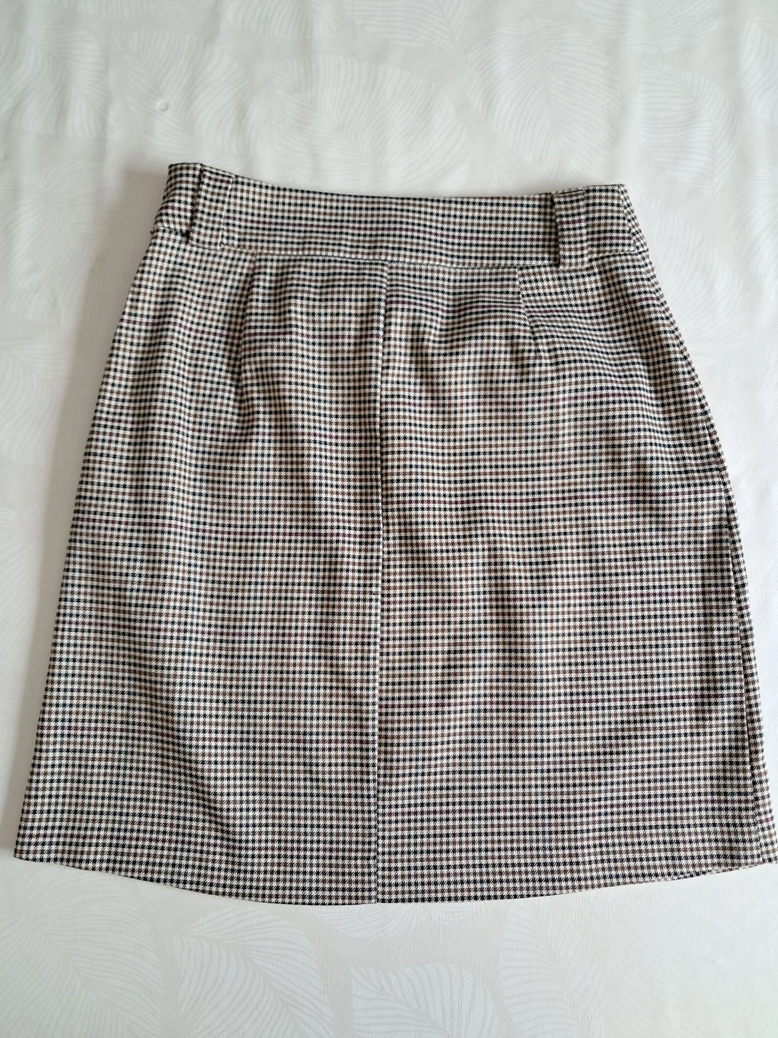 ICHI straight skirt size 34 houndstooth prince-of-wales beige black – photo 4